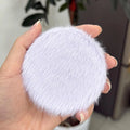Fluffy Plush Compact Mirror – Dual-Sided Portable Folding