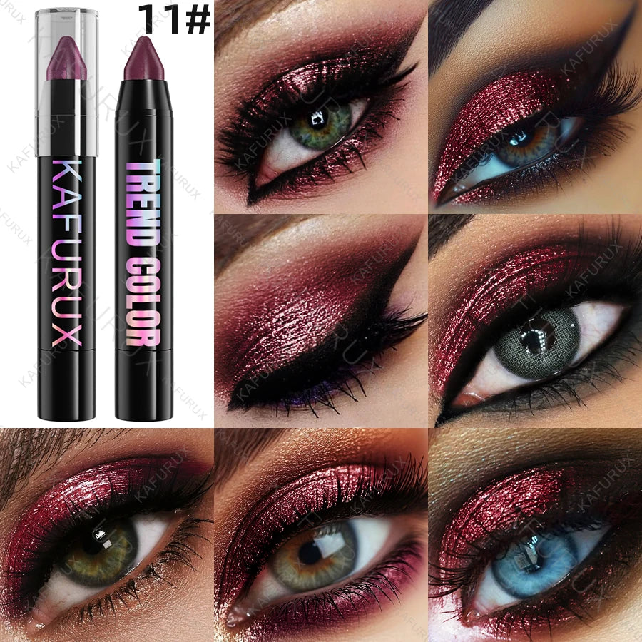KAFURUX Metallic Glitter Eyeshadow Pencil – Waterproof Shimmer