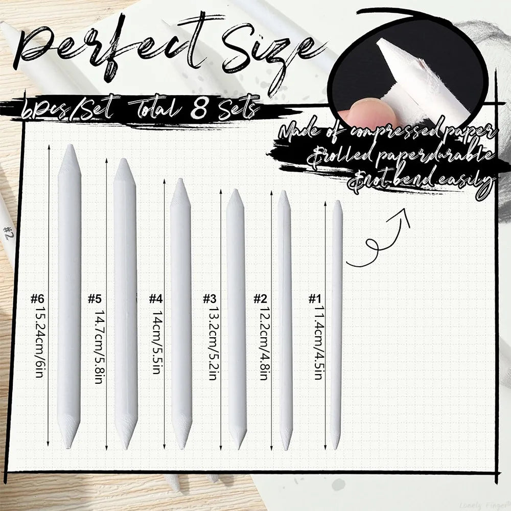 Paper Art Blending Stumps for Drawing Shading, Drawing Supplies Pencil Sketch Paint Tools, for Student Artist Sketch Painting Oasis Select