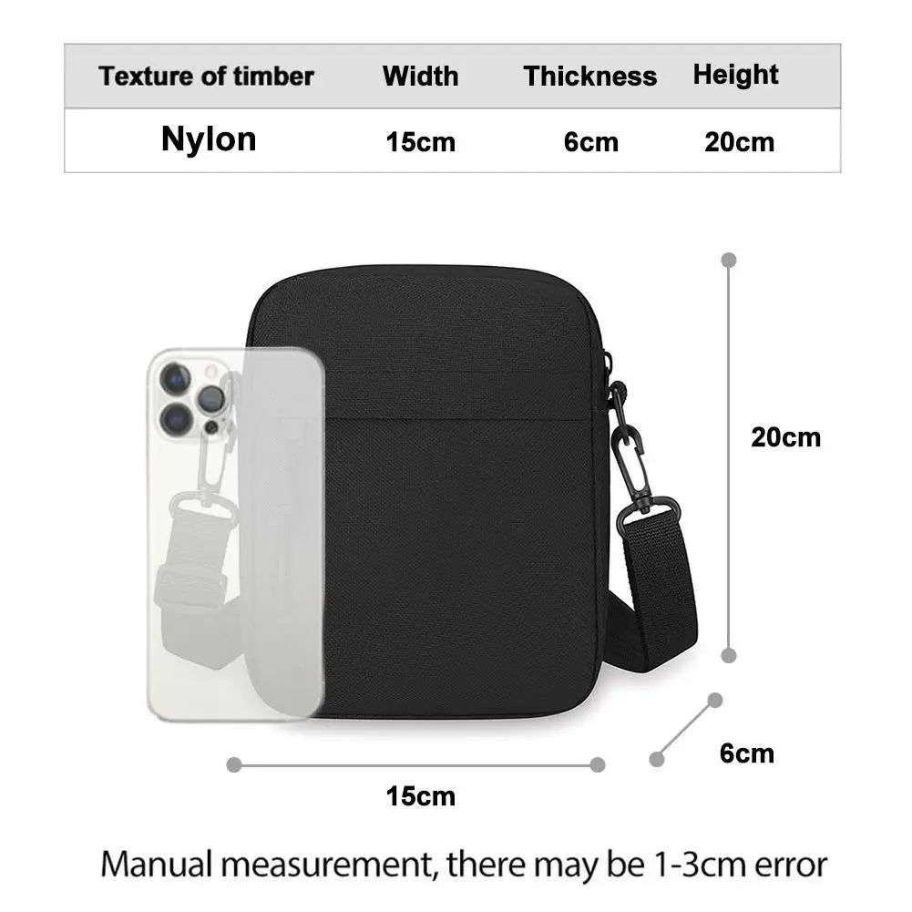 Men's Nylon Crossbody Bag – Minimalist Travel Messenger Bag