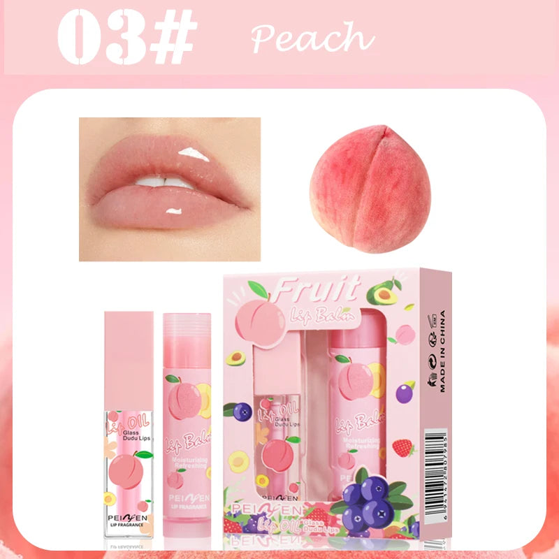 Fruit Lip Oil Set – Moisturizing Nourishing Lip Care Gift Lip Oil Gift Set Oasis Select Peach