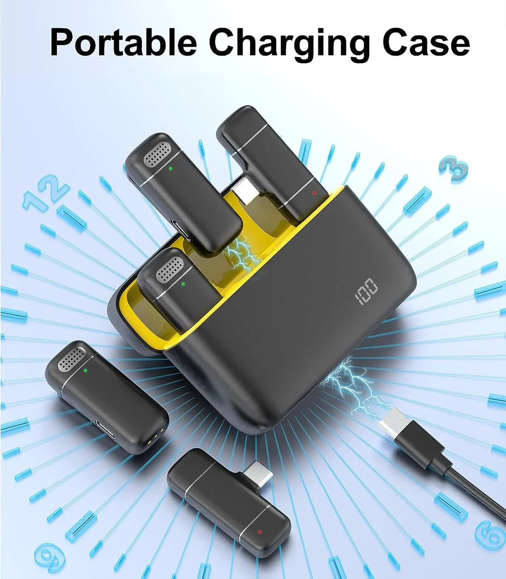 K30 Wireless Lavalier Microphone Charging Case Mic Portable Audio Video Recording for iPhone Android Notebook Live Gaming Mic Oasis Select