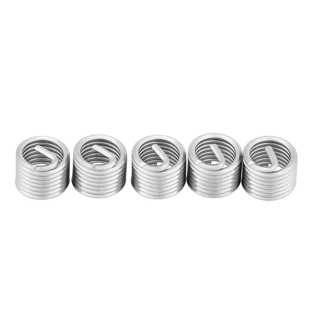 50pcs Stainless Steel Coiled Wire Helical Screw Thread Inserts M8 x 1.25 x 1.5D Length Oasis Select