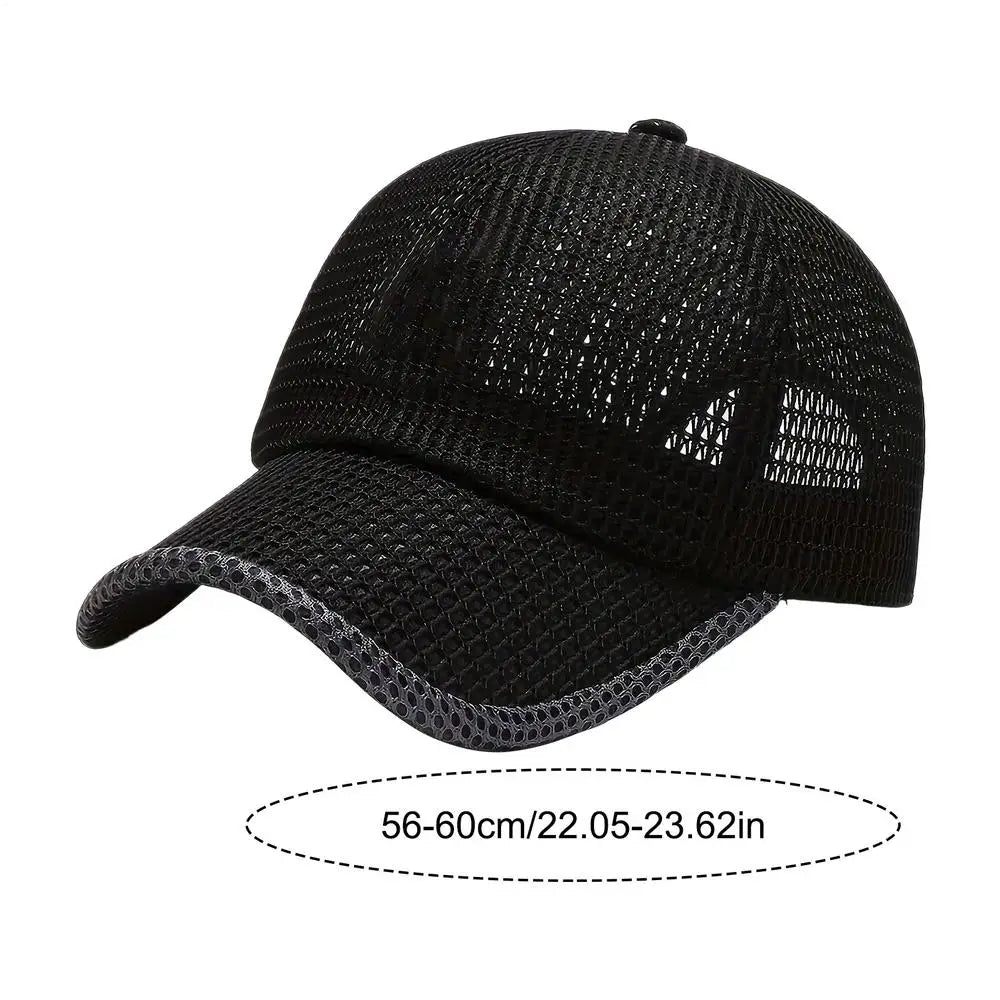 Mesh Baseball Caps Breathable Summer Caps Dad Hat Outdoor Fishing Hats for Men Women Outdoor Sports Hiking Walking sport Hats Oasis Select Black