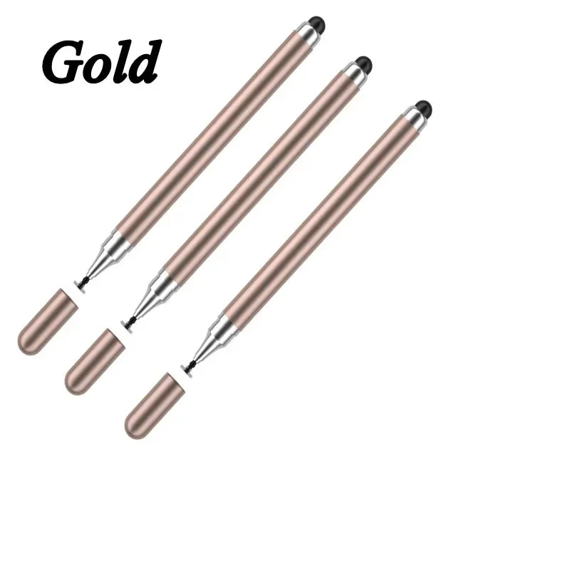 1/3/4Pcs Tablet Pen Drawing Screen Touch Pens 2 in 1 Universal Capacitive Stylus Pencil for IPhone IPad Samsung Android Phone Oasis Select 3PCS Gold