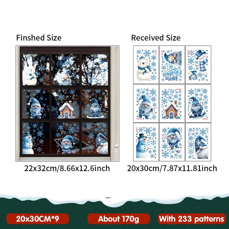 Christmas Santa Claus Static Stickers Door Decorations Window Displays Glass Stickers Festive Atmosphere Oasis Select