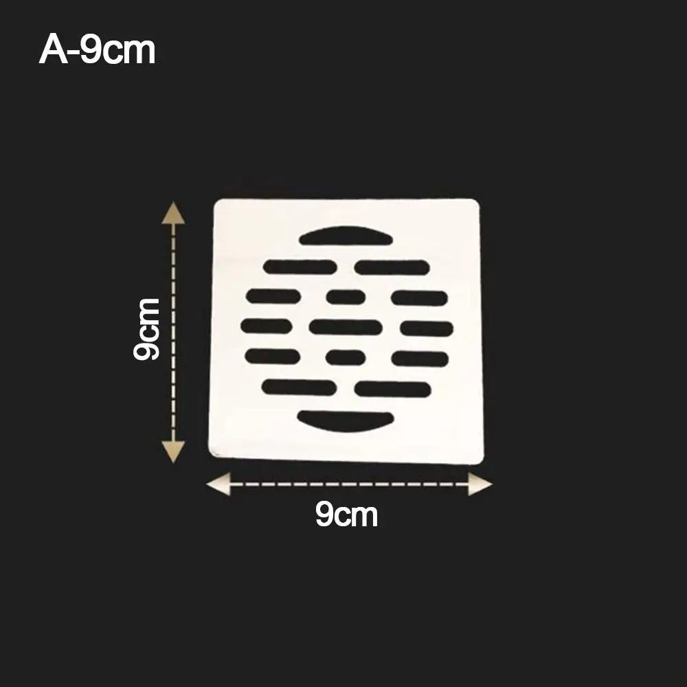 Square Floor Drain Cover Stainless steel convenient Shower Drain Hole Filter no rust Floor drain pad Bathroom Hardware Parts Oasis Select A-9cm