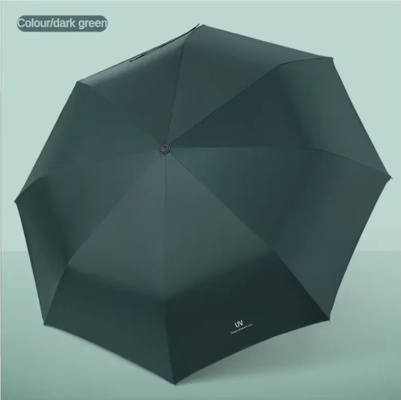 Magic Folding Umbrella with Rainwater Pattern Windproof and Sunshade Umbrella Outdoor Sports UV Protection Umbrella Oasis Select green
