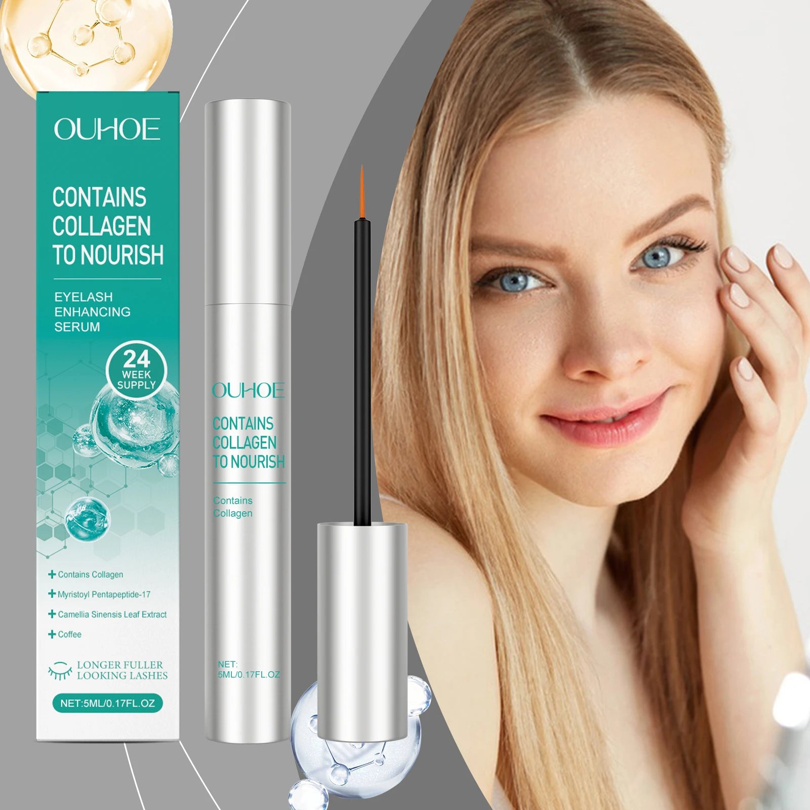 Eyelash Enhancing Serum Growth Treatment Natural Curl Lengthening Fuller Thicker Nourishing Repair Eyebrow Lashes Longer Essence Oasis Select