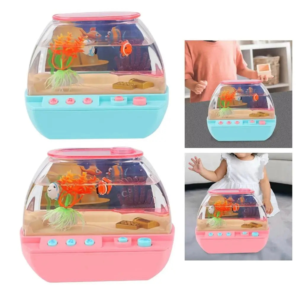 LED Mini Fish Tank Toy with Music & Fishing Game | Desktop Kids Aquarium Toy Oasis Select
