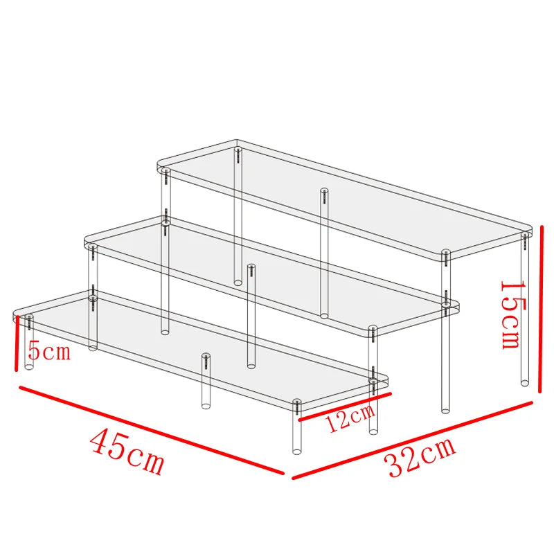 Acrylic Staircase Cup & Teapot Display Rack | Multi-Layer