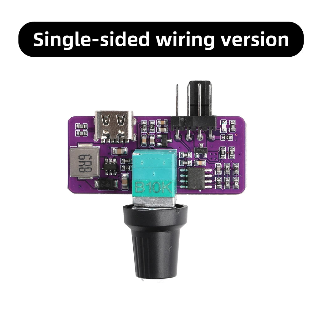 4-Pin PWM Fan Speed Controller 5V to 12V Type-C USB Fan Governor Wind Speed Controller Regulator with Switch Speed Module Oasis Select B