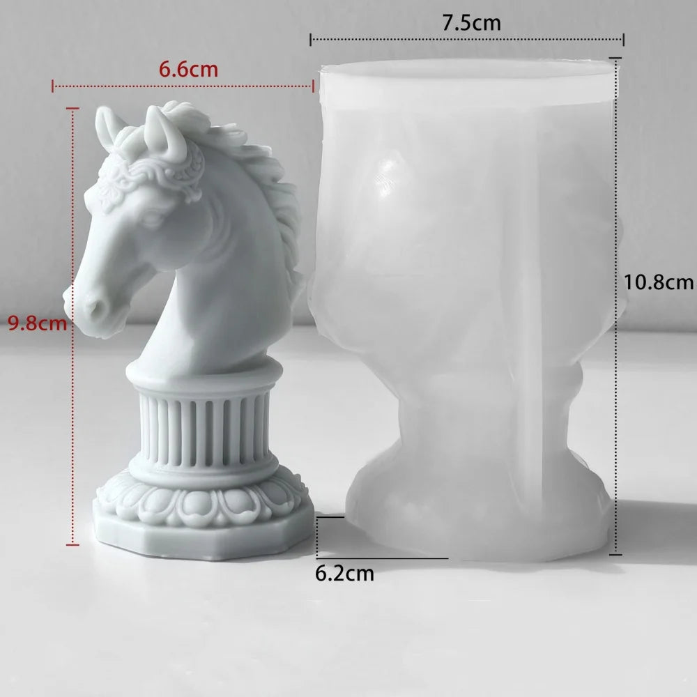 3D Horse Head Silicone Mold DIY Aromatherapy Candle Silicone Mould Horse Roman Column Ornament Epoxy Resin Molds Home Decor Oasis Select Style 3