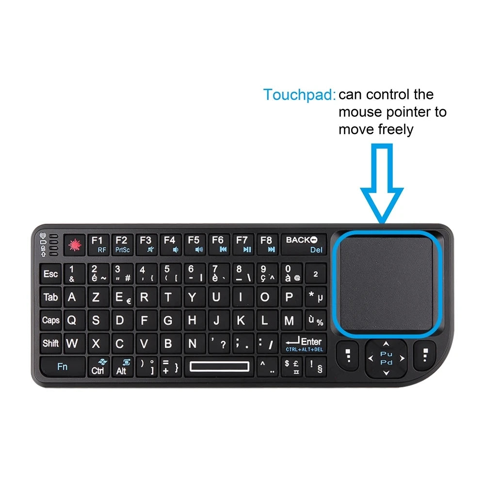 AyeBeau RGB Mini Wireless Keyboard Touchpad | French Spanish Russian