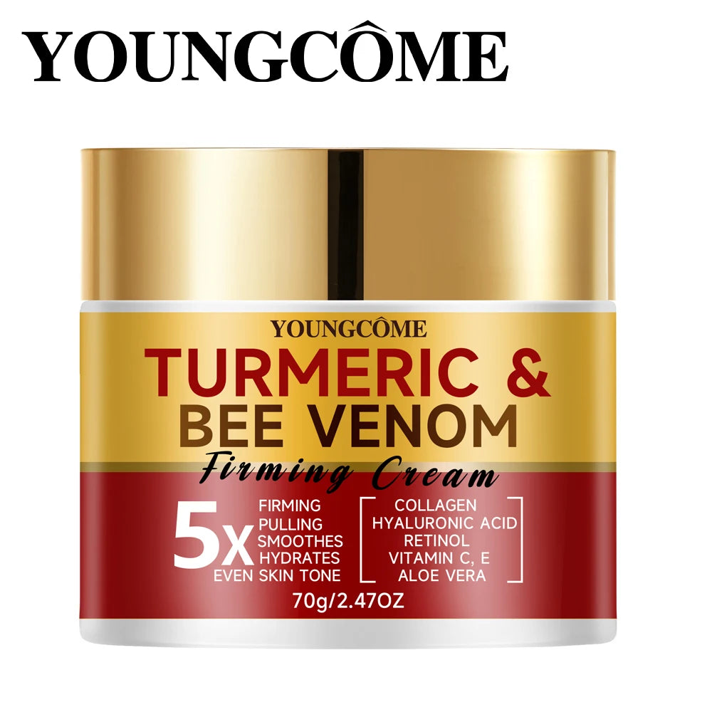YOUNGCOME Turmeric & Bee Venom Firming Cream Firms and Lifts Loose Skin, Smoothes Skin , Containing Hyaluronic Acid Oasis Select