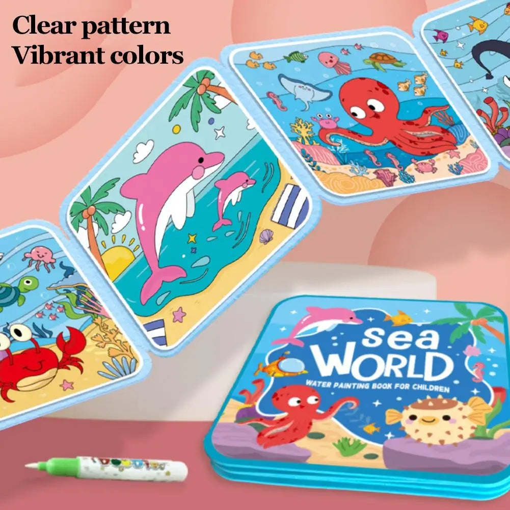 Magic Water Drawing Book DIY Doodle Water Drawing Book Coloring Books Birthday&Holiday Gift For Children Educational Toys Oasis Select
