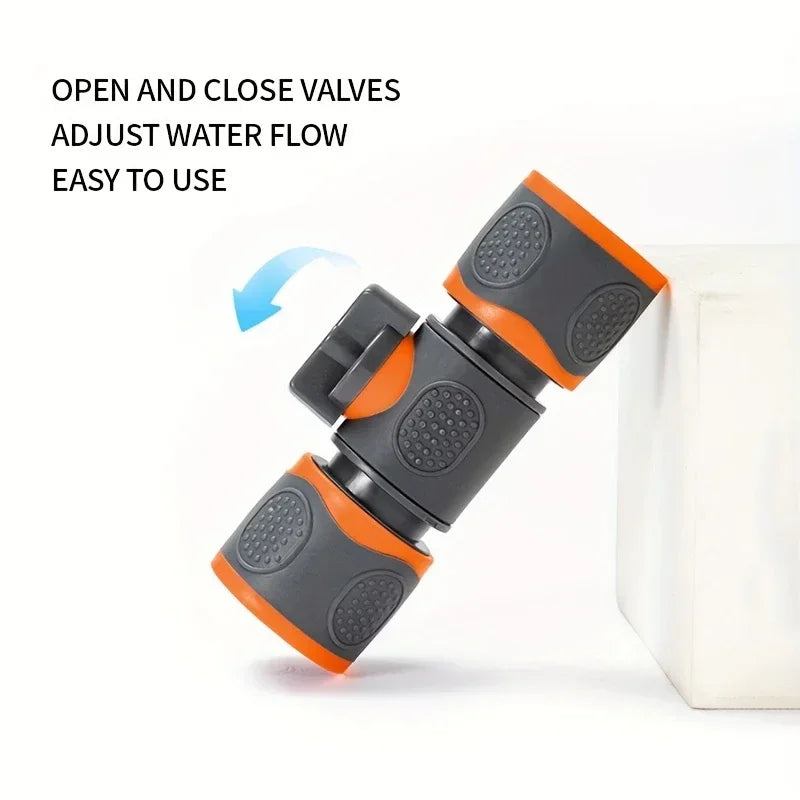1-PC Double-End Quick Connect with Shutoff Valve - Universal Garden Hose Adapter for Spray Guns & Watering Oasis Select