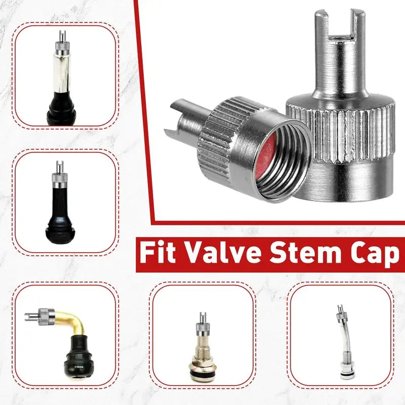 Pack of 8 Metal Tire Valve Caps - Dustproof Valve Covers for Car, Motorcycle, Truck, and Bicycle Oasis Select