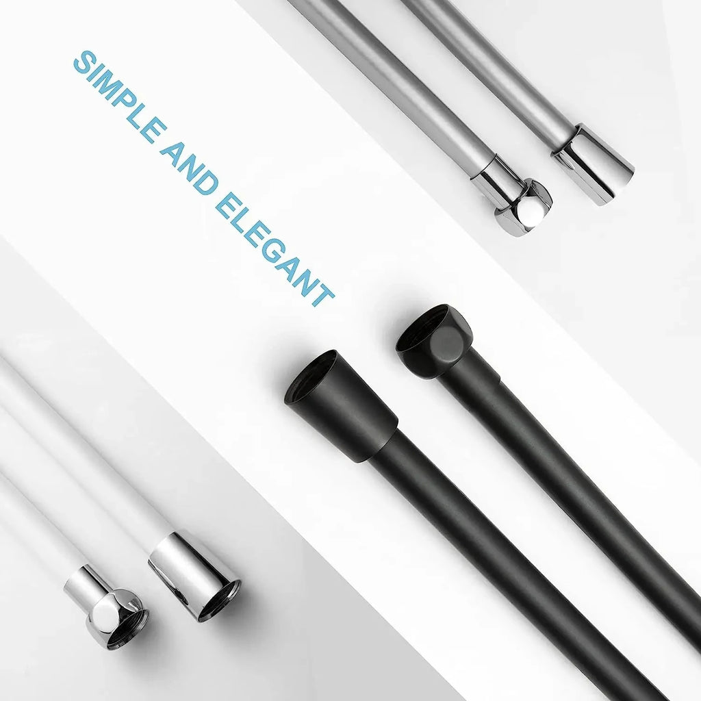 New1.5/2/3M Black PVC Flexible Shower Hose Long Bathroom Shower Water Hose Extension Plumbing Pipe Pulling Tube Bath Accessories Oasis Select