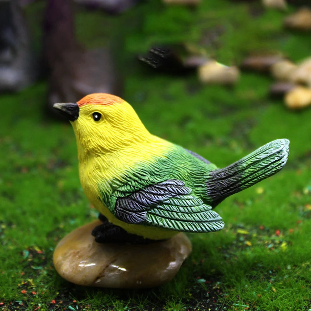 Crafts Dollhouse Little Birds Animal Model Succulent Plant Home Decor Fairy Garden Decor Micro Landscape Miniature Figurines Oasis Select L-Green Bird