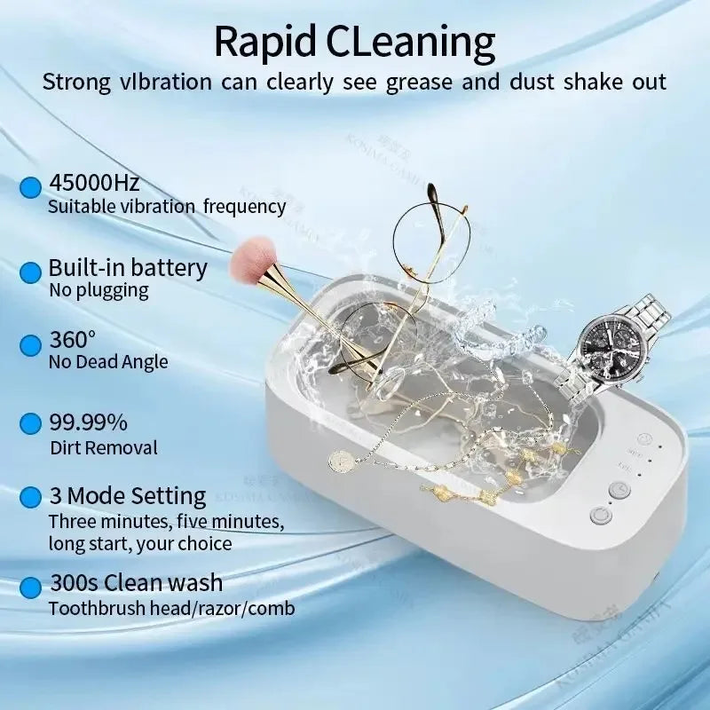 Contact Lens Ultrasonic Cleaner Glasses Cleaning Machine Vibrating Electric 3 Speed Jewelry Watch Timing Cleaning Machine Oasis Select