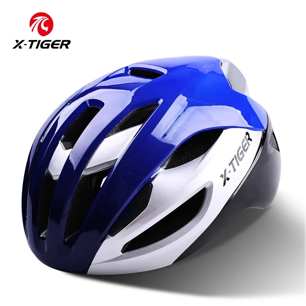 X-TIGER Man Women Bicycle Helmet Breathable Ultra-light One-piece Molding Helmets Shockproof Adjustable MTB Road Cycling Helmets Oasis Select Blue L-58-61cm