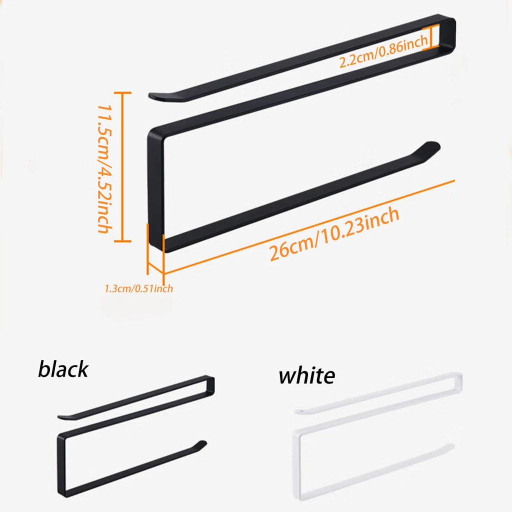 1pc hanging toilet paper holder black/white household storage rack roll paper holder towel rack kitchen bracket Oasis Select