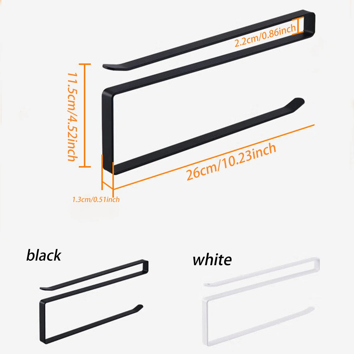 1pc hanging toilet paper holder black/white household storage rack roll paper holder towel rack kitchen bracket Oasis Select