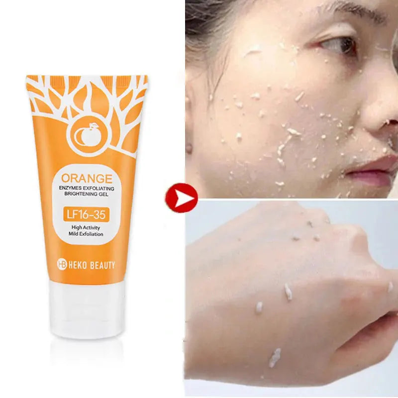 Orange Enzymes Exfoliating Gel Mild Exfoliation Moisturizing Brighten Skin Tone Facial ＆ Body Cleansing Peeling Scrub Oasis Select