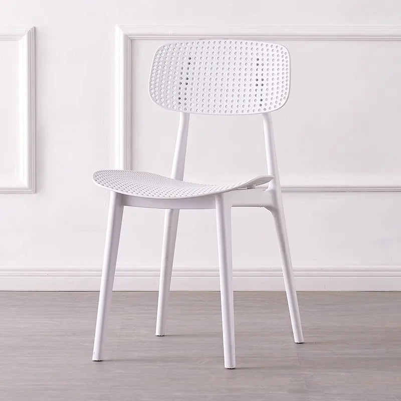 Household thickened backrest dining chair Casual dining table and chair Simple modern restaurant stool Creative Oasis Select White 2 pieces