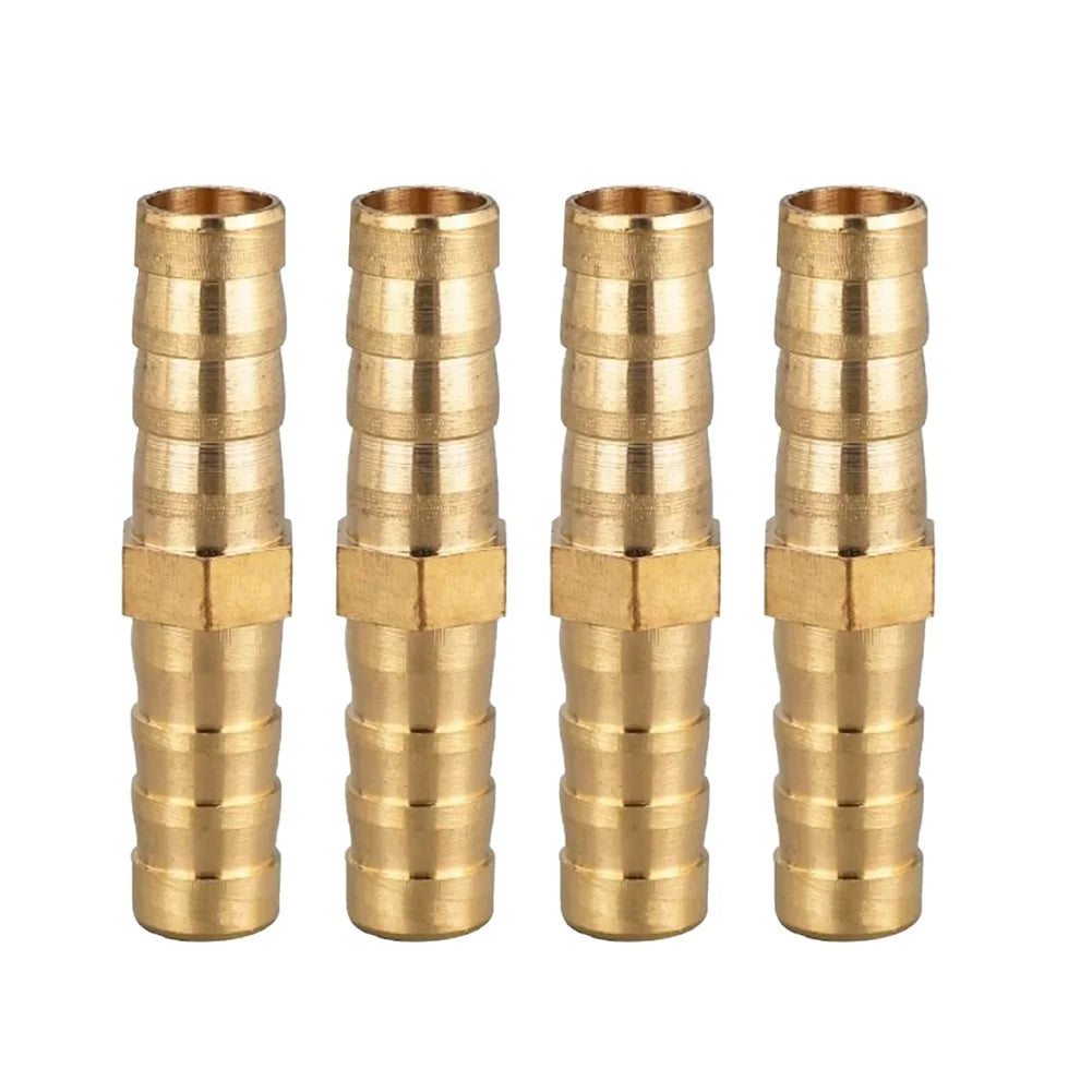 12pcs Brass Hose Connector 6/8/10mm Straight Barb Connector Reducer Adapter For Air Line Water Pipe Fuel Line Hardware Tool Oasis Select