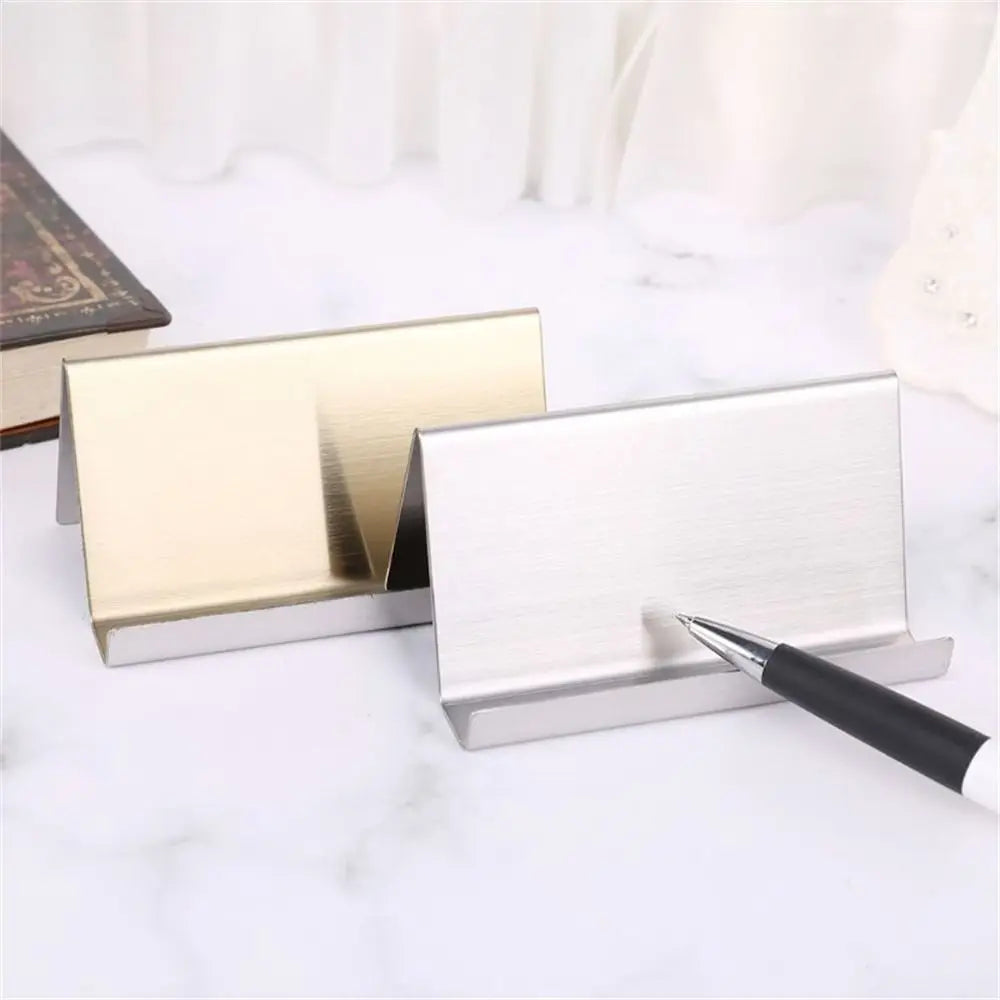 Holder Metal Desktop Stainless Steel Name Card Display Stand Business Card Storage Business Card Holder Name Tag Display Rack Oasis Select