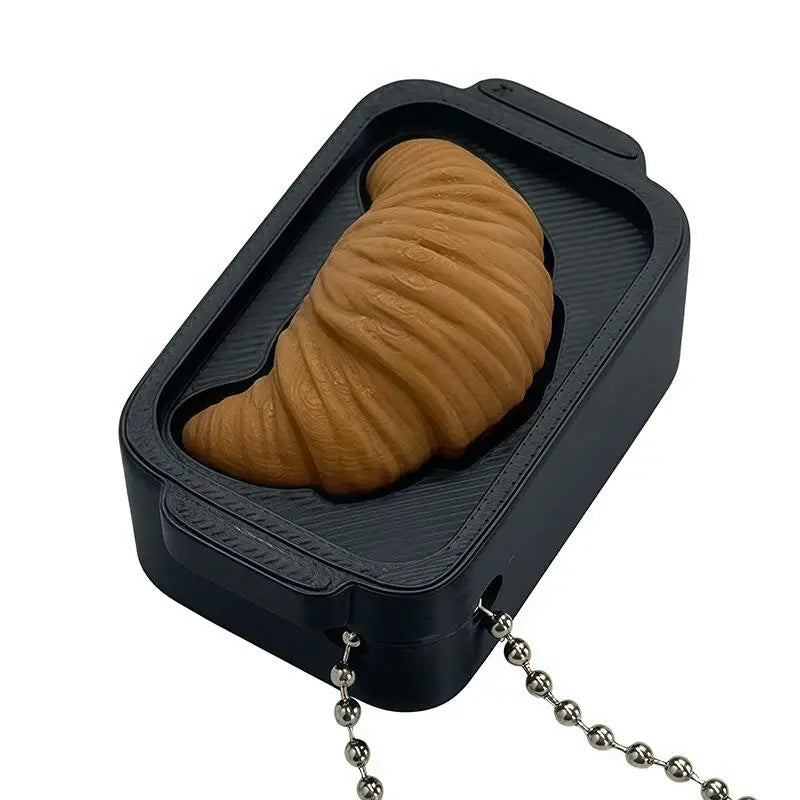 3D Printed Crochet Bread Fidget Toy Keychain, Simulation Stress Relief Desk Ornament Sensory Toy for ADHD Oasis Select