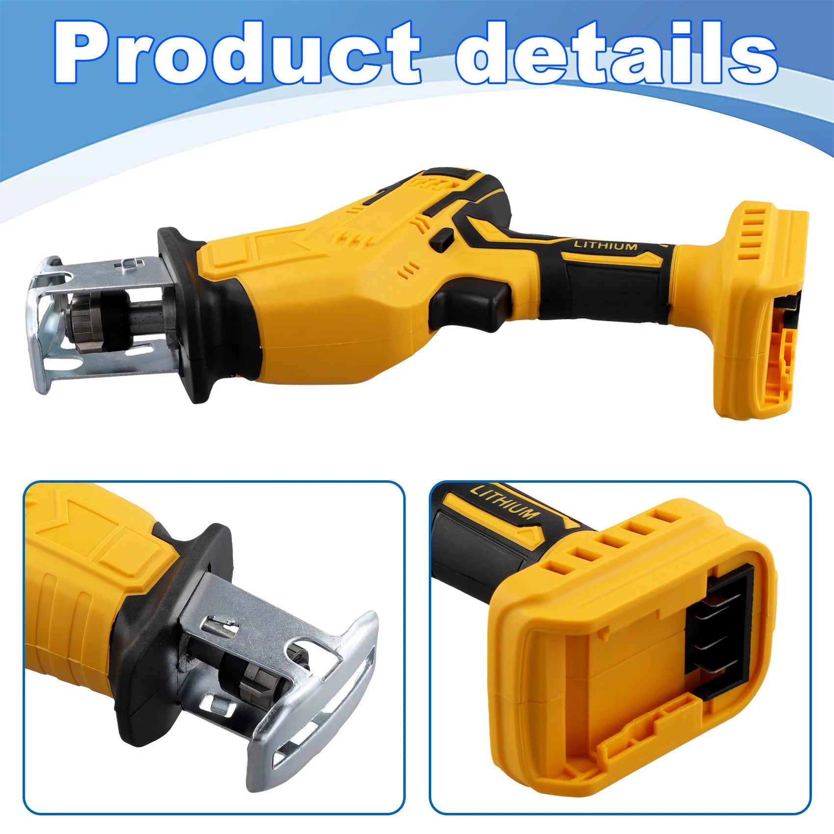LIKE WISH Cordless Reciprocating Saw Variable Speed Wood Metal PVC Cutting Electric Saber Saw For 20V Battery (No Battery Oasis Select