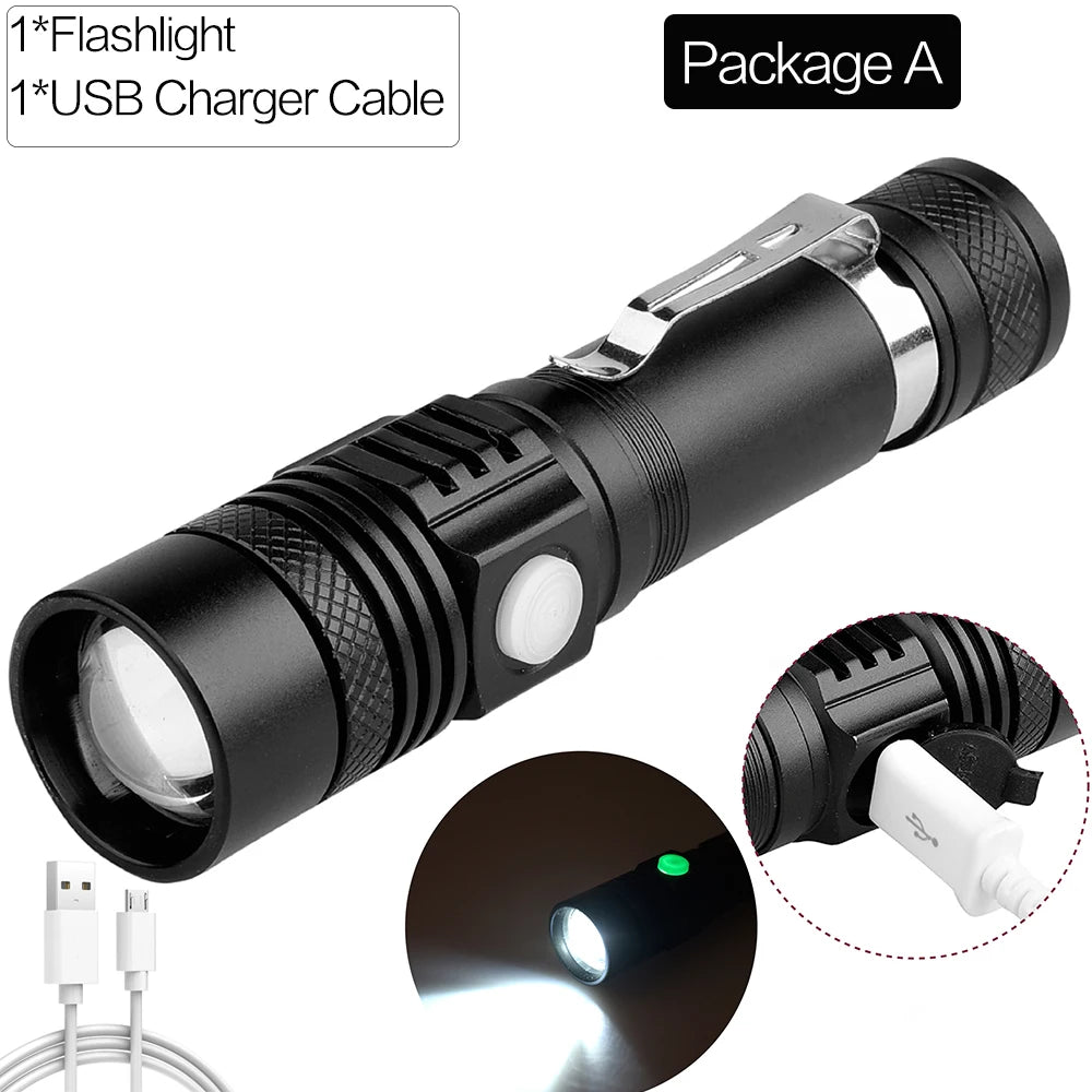 POCKETMAN XHP90.2 LED Tactical Flashlight 3800lm USB Rechargeable