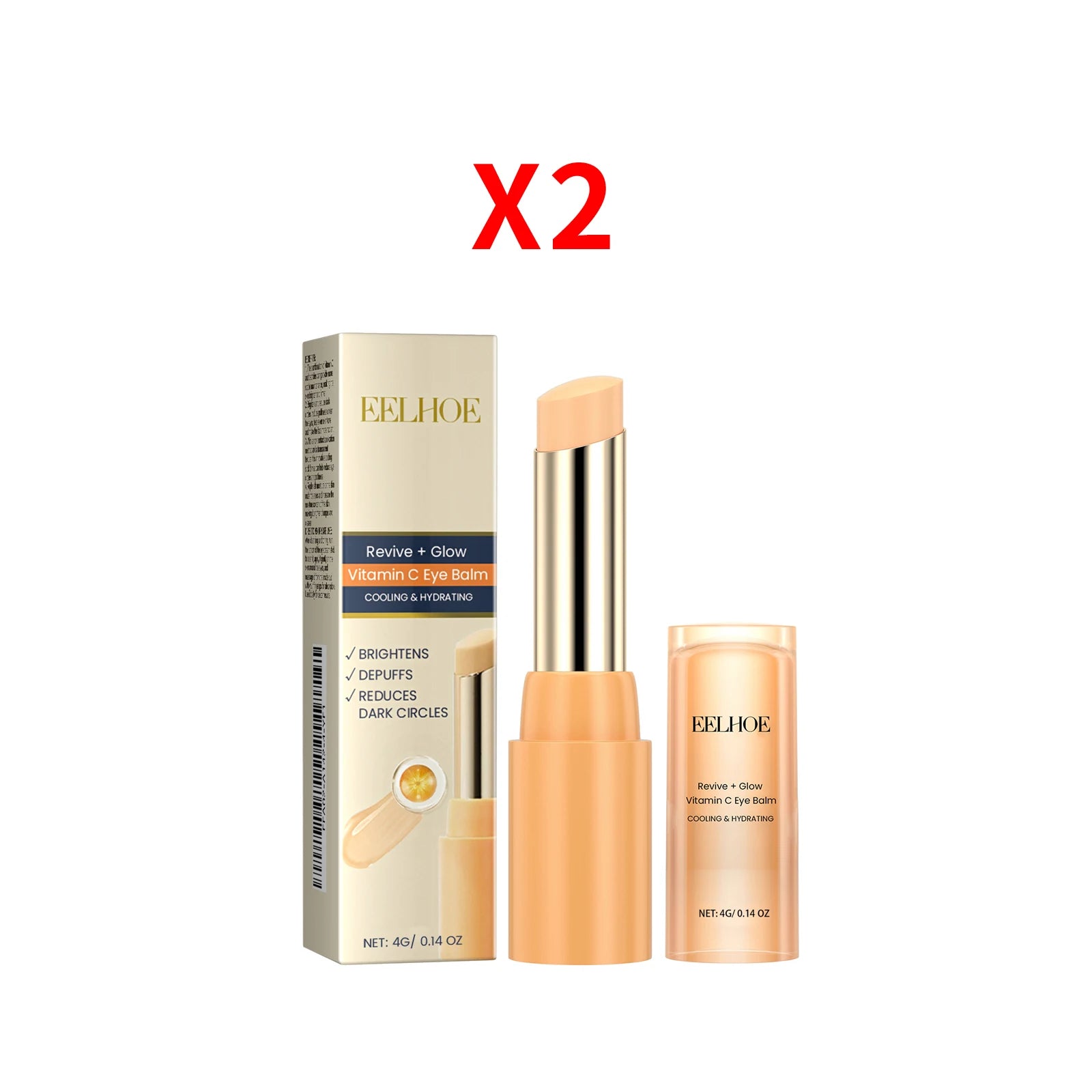 Vitamin C Eye Balm Remove Eye Bags Anti-Puffiness Dark Circles Brightening Eye Cream Deep Moisturizing Nourishing Eye Skincare Oasis Select 2pcs