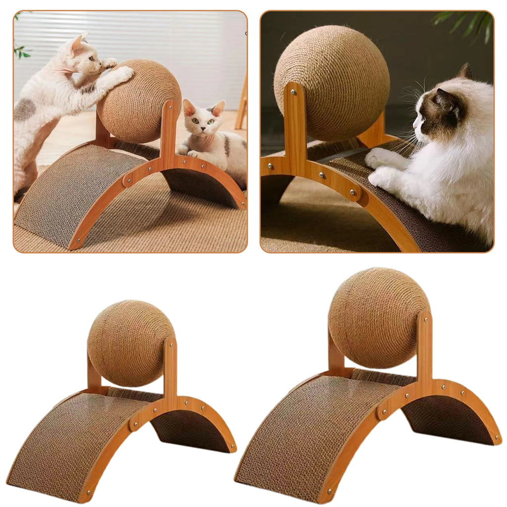 Cat Scratching Ball on Stand | 360° Rotating Sisal Toy
