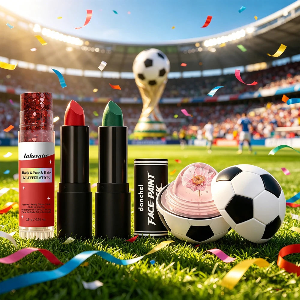 Face Paint Stick & Glitter Stick Set Lasting Moisturizing High Pigment Multifunctional for Sport Festival Party Cosplay Makeup Oasis Select