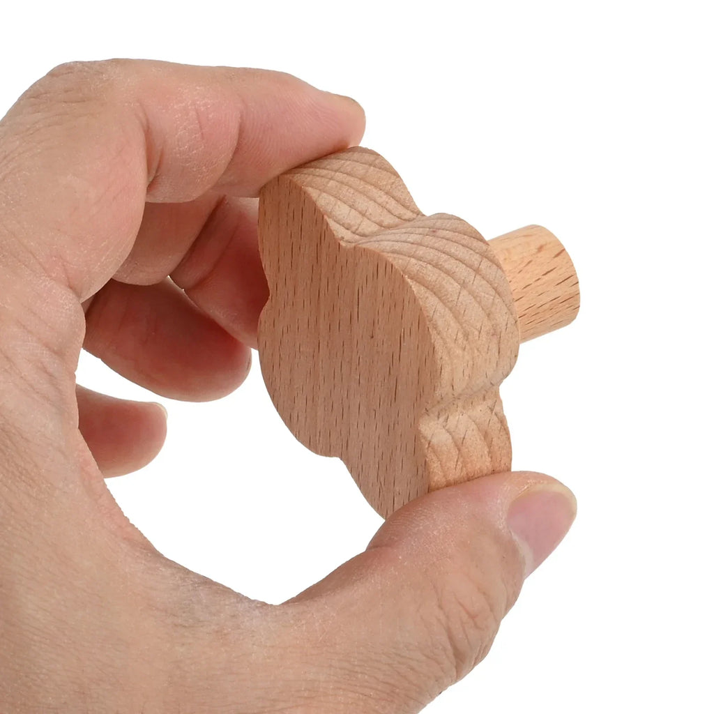 Cute Animal Wood Furniture Handles for Kitchen Cupboard Cabinets Dressers Wardrobe Handle Wooden Drawers Door Knobs with Screw Oasis Select