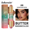 Lakerain Butter Makeup Stick Nature Bronze Colored Matte Effect Moisturizing Smooth Dual-head Design Multi-purpose Makeup Stick Oasis Select Sunkissed Rose