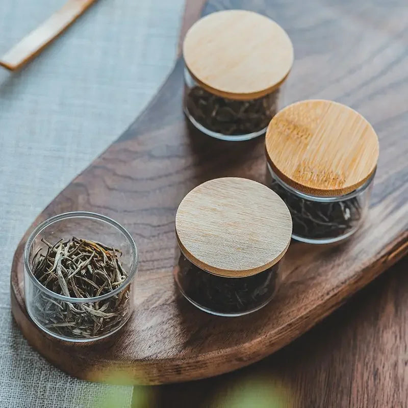 Portable Travel Tea Jar Mini Glass Small Sealed Jar Business Travel Dispenser Bottle Small Tea Storage Jar Oasis Select