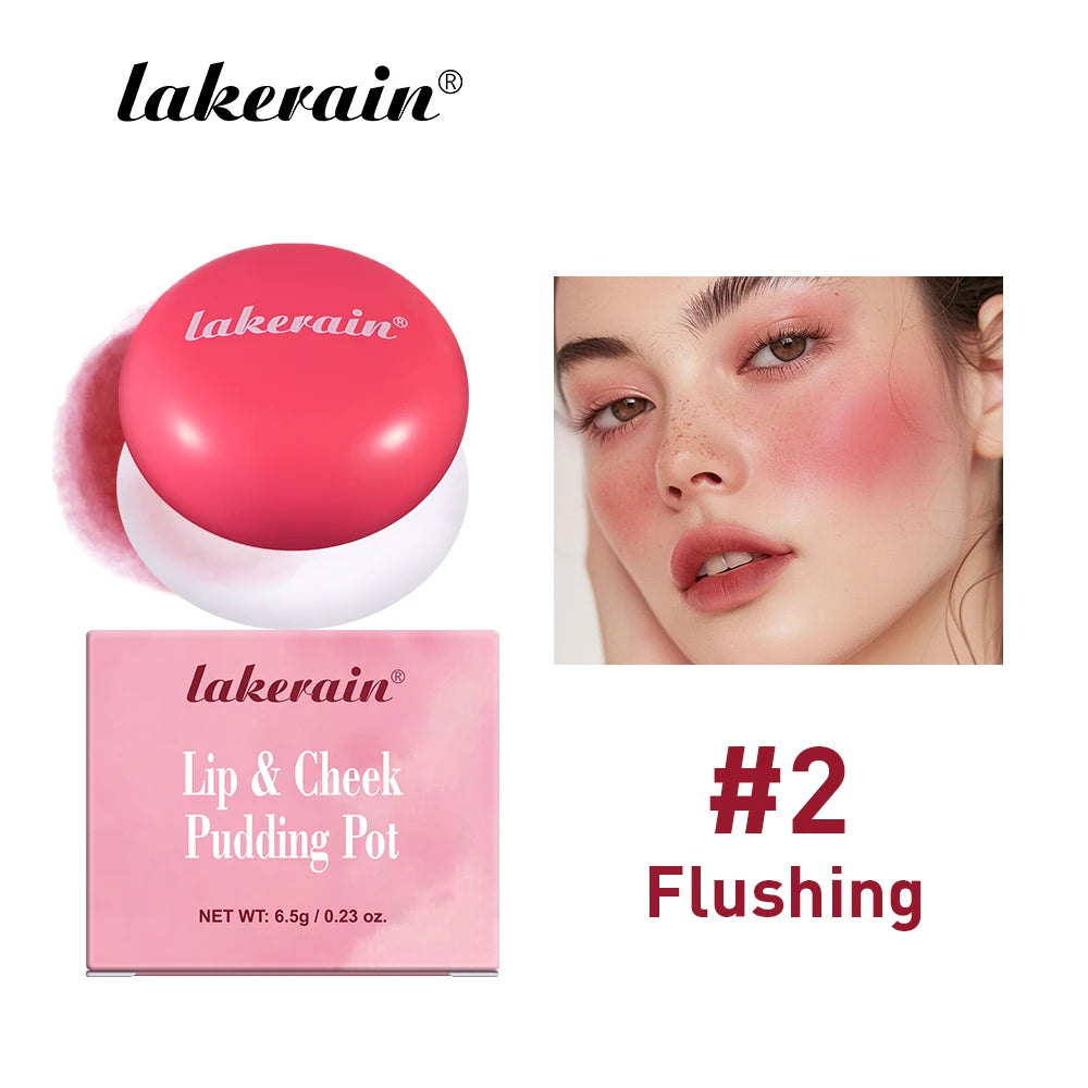 Blurry Pudding Pot Natural Lip & Cheek Blusher Waterproof High Color Matte Blurring Face Korean Makeup Multi-Use Soft Blush Oasis Select Color 2