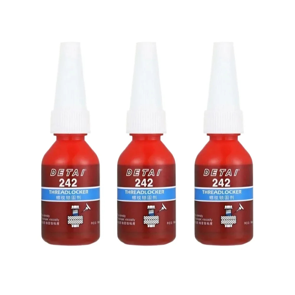 242 Medium Strength Blue Threadlocker Anaerobic Adhesive 10ml Threadlocker Adhesive Oasis Select 3 bottles
