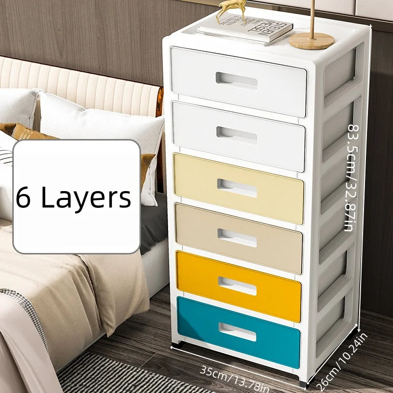 COIZYZZL 3-6 Tier Storage Cabinet,Large Capacity & Space-Saving Heavy-Duty Organizer,Colorful Hues for Living Room/Bedroom/Study Oasis Select 6 Layers