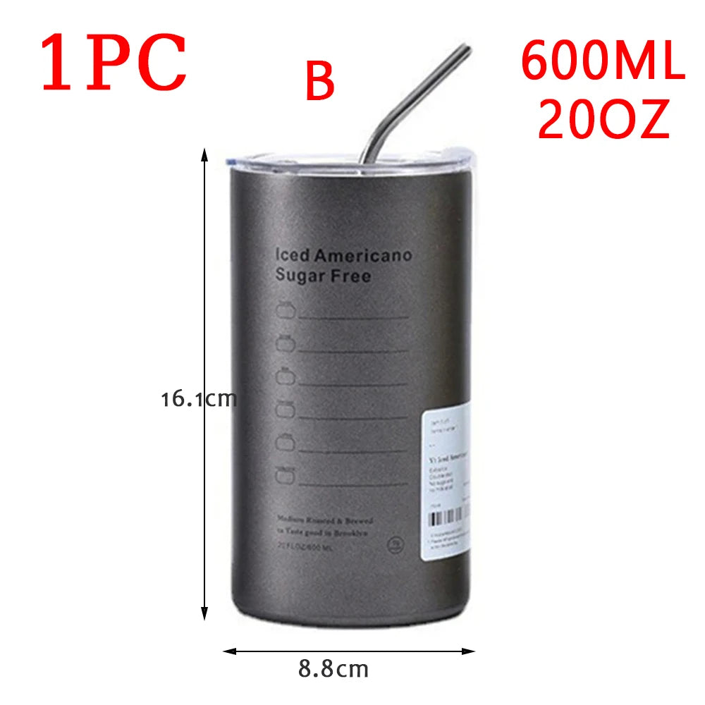 600ml Insulated Thermos Cup | 304 Stainless Steel Coffee Mug Insulated Thermos Bottle Oasis Select 1pc B 600ML