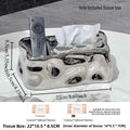 1pcs Paper Towel Box High-end Light Luxury Living Room Household Ceramic Paper Drawer Tea Table Remote Control Storage Oasis Select Silver no diamonds