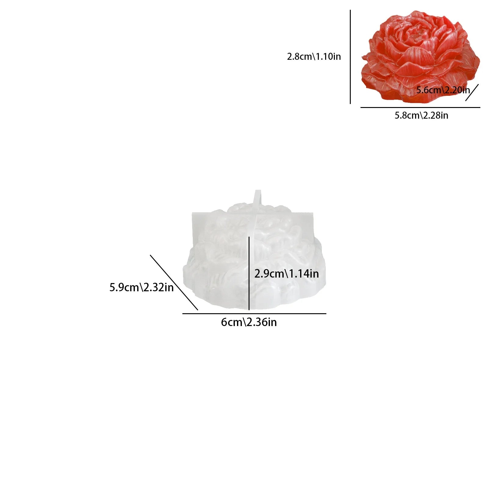 3D Large Peony Candle Silicone Mold Handmade Flower Scented Candle Gypsum Candle Wax Mould Resin Soap Making Supplies Home Decor Oasis Select Style 2