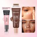 Powder Grip Primer Gel & Glow Foundation Makeup Kit Hydrating Smoothing Skin Lightweight Brighthen Shiny Fase Cosmetics Combo Oasis Select SET 8