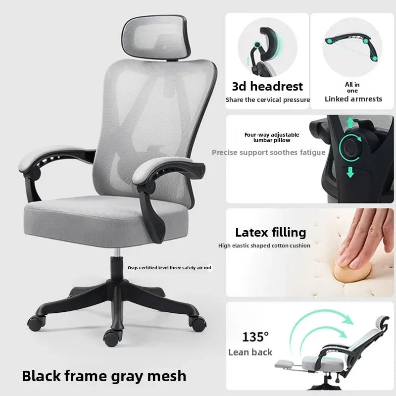 Comfortable computer chair Office chair Ergonomic chair Office chair Lifting reclining chair Oasis Select black
