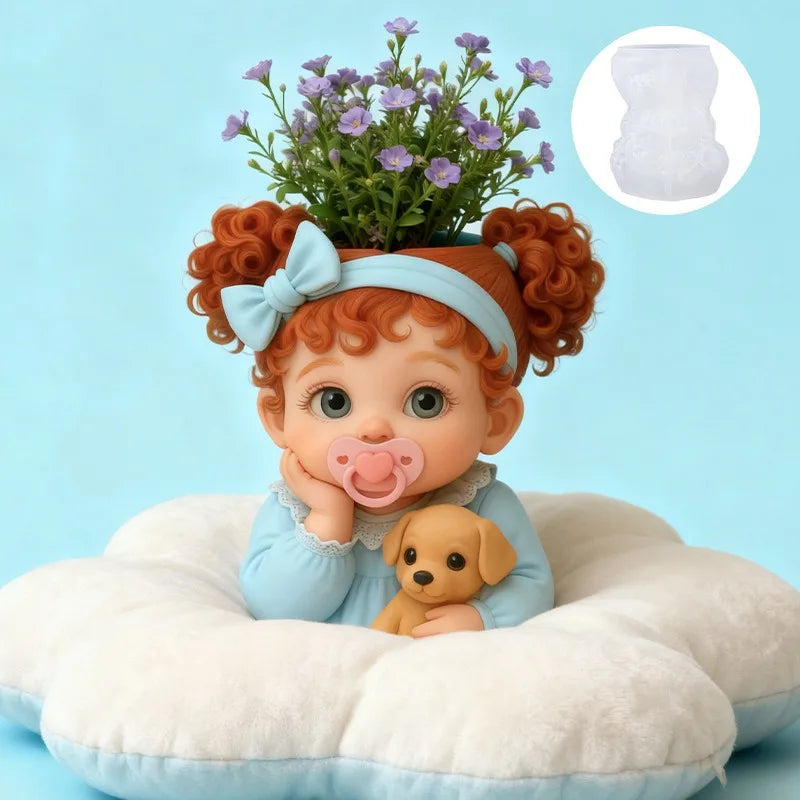 3D Baby & Dog Silicone Mold – DIY Resin, Candle & Gypsum Craft